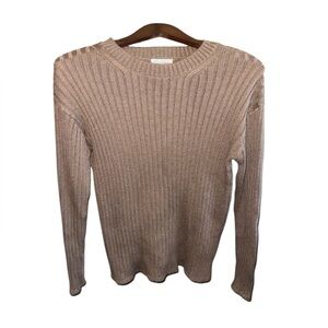 Jessica Simpson Ribbed Crewneck Sweater in Taupe Women’s Size Small Casual Top